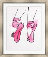 Framed Ballet Shoes En Pointe Pink Watercolor Part I