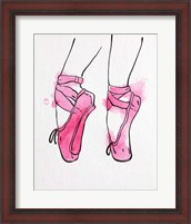 Framed Ballet Shoes En Pointe Pink Watercolor Part I