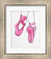 Framed Ballet Shoes En Pointe Pink Watercolor Part II