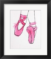 Framed Ballet Shoes En Pointe Pink Watercolor Part II