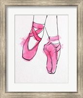 Framed Ballet Shoes En Pointe Pink Watercolor Part II