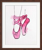 Framed Ballet Shoes En Pointe Pink Watercolor Part III