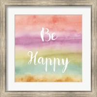 Framed Rainbow Seeds Painted Pattern XIV Happy