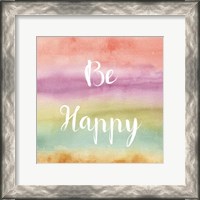 Framed Rainbow Seeds Painted Pattern XIV Happy