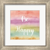 Framed 'Rainbow Seeds Painted Pattern XIV Happy' border=