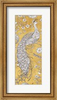 Framed Color my World Ornate Peacock II Gold