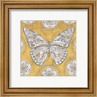 Framed 'Color my World Butterfly I Gold' border=