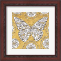 Framed 'Color my World Butterfly I Gold' border=