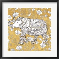 Framed Color my World Elephant II Gold