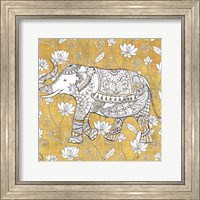 Framed Color my World Elephant II Gold