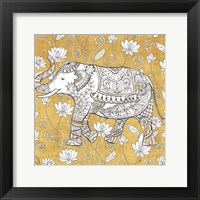 Color my World Elephant II Gold Framed Print