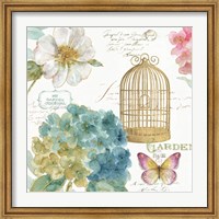 Framed Rainbow Seeds Floral Birdcage III