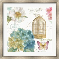 Framed Rainbow Seeds Floral Birdcage III