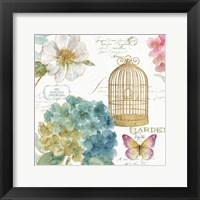 Framed 'Rainbow Seeds Floral Birdcage III' border=