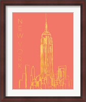 Framed New York on Coral