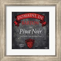 Framed Still Life Wine Label Square VIII