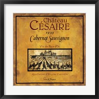 Framed Still Life Wine Label Square IX