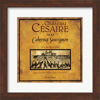 Framed Still Life Wine Label Square IX