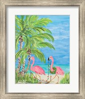 Framed Flamingo Christmas II