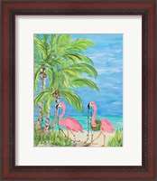 Framed Flamingo Christmas II