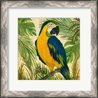 Framed Island Birds Square on Burlap II