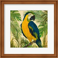 Framed 'Island Birds Square on Burlap II' border=