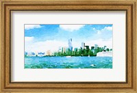 Framed Watercolor NYC Skyline I