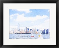 Framed Watercolor NYC Skyline II