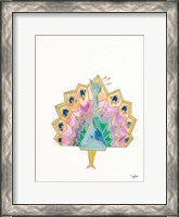 Framed Origami Peacock