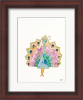 Framed Origami Peacock
