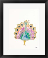 Origami Peacock Framed Print