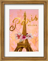 Framed Gold Paris Eiffel Panel