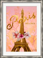 Framed Gold Paris Eiffel Panel