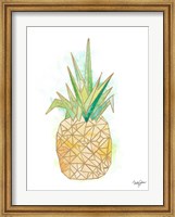 Framed Watercolor Origami Pineapple