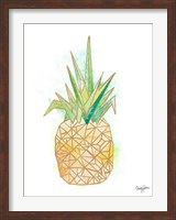Framed Watercolor Origami Pineapple