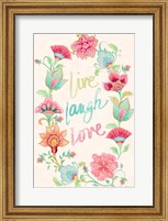 Framed Live Laugh Love Wreath