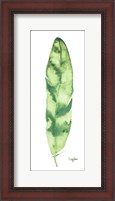 Framed Green Feather
