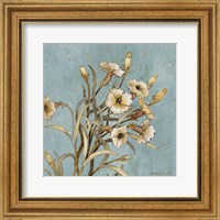 Framed Wild Flowers on Blue I