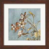 Framed Wild Flowers on Blue II