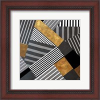 Framed Geo Stripes in Gold & Black II