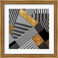 Framed Geo Stripes in Gold & Black II