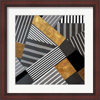 Framed Geo Stripes in Gold & Black II