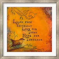 Framed Learn Live Hope I