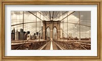 Framed Brooklyn Bridge (sepia)