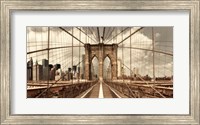 Framed Brooklyn Bridge (sepia)