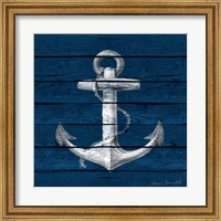 Framed Anchor on Blue Wood