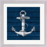 Framed Anchor on Blue Wood