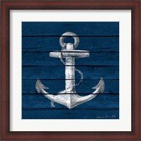 Framed Anchor on Blue Wood