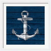 Framed Anchor on Blue Wood