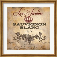 Framed Wine Label VI